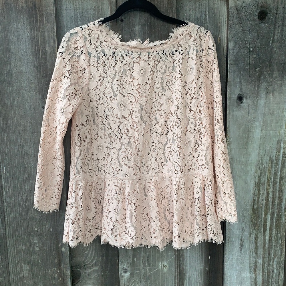 {Joie} Beautiful Blush lace blouse top